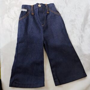 Vtg Health-Tex 12M Toddler Bell Bottom Flair Pants Blue Jeans USA Retro 70's G